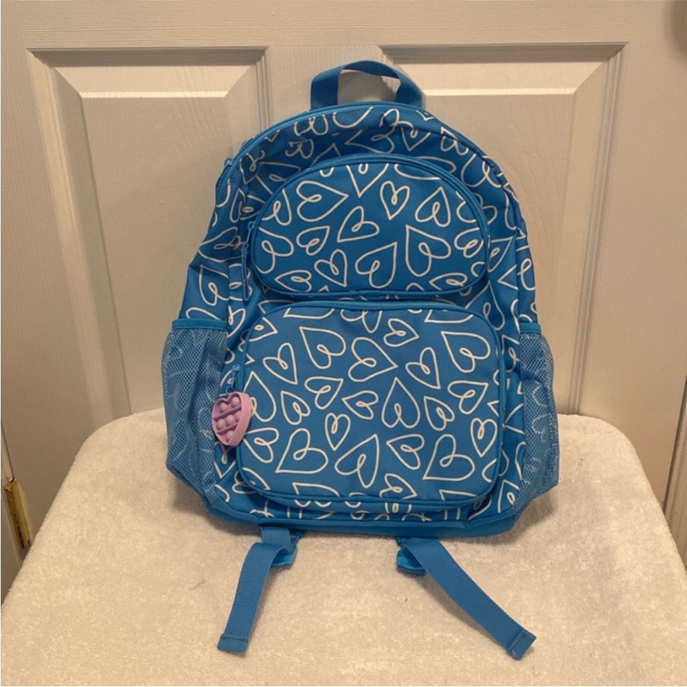 Blue Heart Pattern Backpack - Picture 5 of 6
